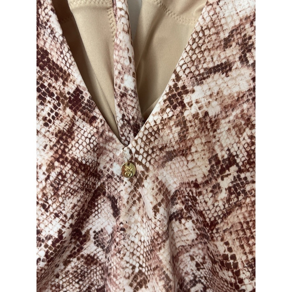Victoria's Secret Women's Snakeskin Print Deep V Neck One‎ Piece Swimsuit Size L - Picture 5 of 6